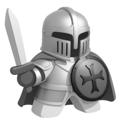 Red big follower standing on a tiled board